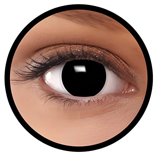 FXEYEZ® Lentillas de Color"Bruja" + recipiente de FXEYEZ en blanco, blandas, sin dioptrías pack de 2 unidades - cómodas y perfectas para Halloween, Carnaval, sin corregir