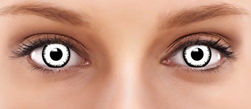 FXEYEZ® Lentillas de Color"Vampir" + recipiente de FXEYEZ en blanco, blandas, sin dioptrías pack de 2 unidades - cómodas y perfectas para Halloween, Carnaval, sin corregir