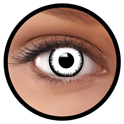 FXEYEZ® Lentillas de Color"Vampir" + recipiente de FXEYEZ en blanco, blandas, sin dioptrías pack de 2 unidades - cómodas y perfectas para Halloween, Carnaval, sin corregir
