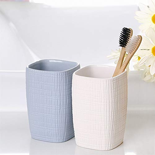 FxsD Accesorios de baño, Accesorios de baño for el hogar Material cerámico Creativo 3 juegos de taza de cepillo de dientes Soporte de cepillo de dientes Pareja Artículos de higiene personal, 9 combina
