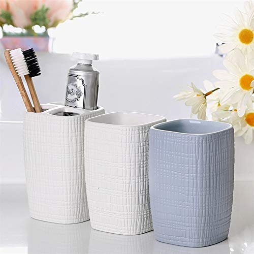 FxsD Accesorios de baño, Accesorios de baño for el hogar Material cerámico Creativo 3 juegos de taza de cepillo de dientes Soporte de cepillo de dientes Pareja Artículos de higiene personal, 9 combina