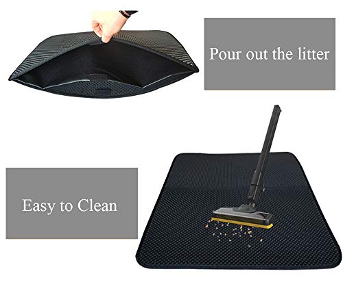 FXxswey Cat Litter Pad, Doble Capa Impermeable Alfombrilla Gato con, para Proteger el Suelo y la Alfombra (55 * 70cm)