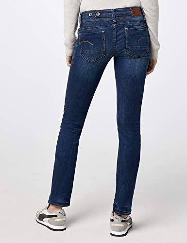 G-STAR RAW Midge Saddle Mid Waist Straight Vaqueros, Dk Aged 6553-89, 29W / 34L para Mujer