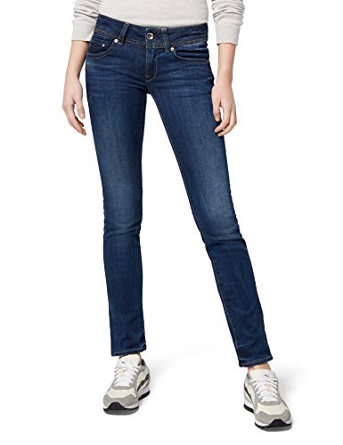 G-STAR RAW Midge Saddle Mid Waist Straight Vaqueros, Dk Aged 6553-89, 29W / 34L para Mujer