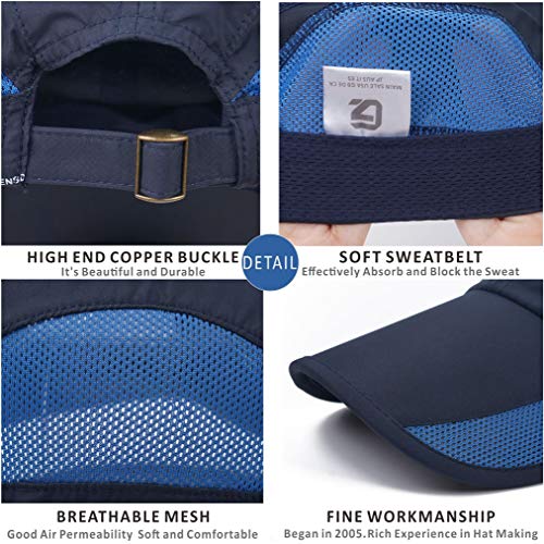 GADIEMKENSD Quick Dry Sports Hat Lightweight Breathable Soft Outdoor Run Cap (Classic up, Navy)