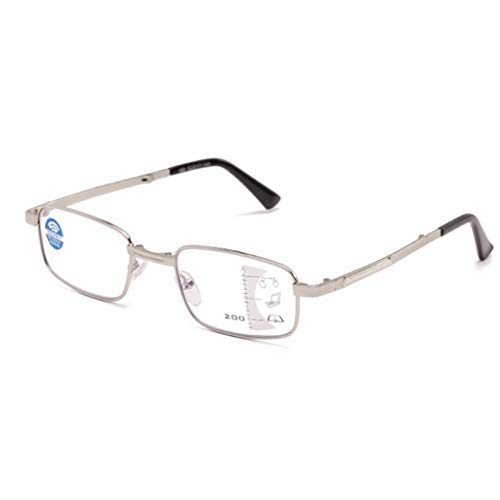 Gafas de Lectura Plegables Gafas de Lectura Multifocales Zoom Inteligente Lente de Zoom De BLU-Ray Almohadillas de Silicona para La Nariz Patillas Curvas Gafas de Lectura de Mediana Edad Y Ancianos