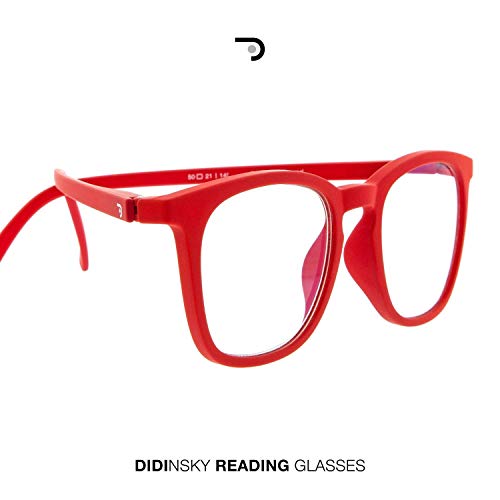 Gafas de Presbicia con Filtro Anti Luz Azul para Ordenador. Gafas Graduadas de Lectura para Hombre y Mujer con Cristales Anti-reflejantes. Ferrari +1.5 – TATE