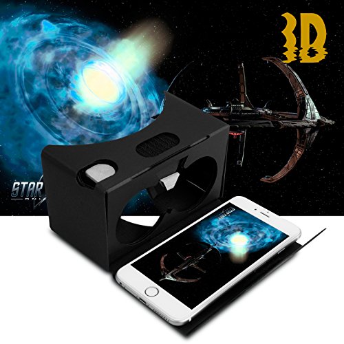 Gafas de realidad virtual Google Cardboard, 3D, realidad virtual VR, Kit con almohadilla para la nariz y diadema,Amplia compatibilidad por Android e iOS