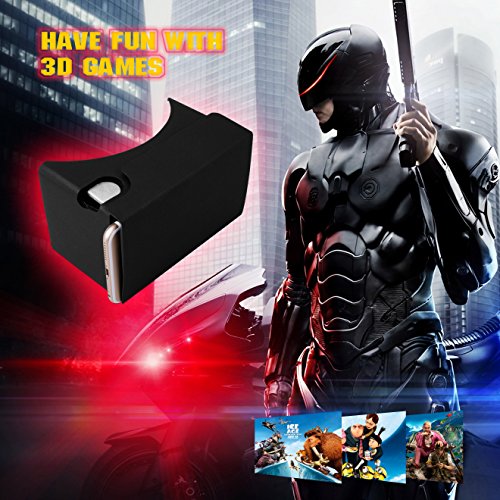 Gafas de realidad virtual Google Cardboard, 3D, realidad virtual VR, Kit con almohadilla para la nariz y diadema,Amplia compatibilidad por Android e iOS