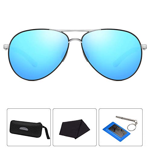 Gafas de sol polarizadas para hombre mujere metal Marco grande/Ciclismo Golf Conducción Pesca Escalada Verano Deportes al aire libre moda Gafas de sol (b1lue)