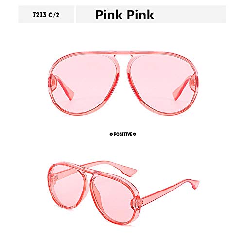 Gafas de Sol Sunglasses Gafas De Sol De Tortuga De Gran Tamaño Mujeres Hombres Gafas De Sol De Gran Vintage Gafas De Festival Retro Gafas De Gran Tamaño Uv400 Rosa-R