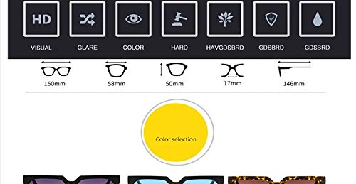 Gafas de Sol Sunglasses Gafas De Sol Extragrandes Mujeres Gafas De Sol Gradiente Cuadradas Hombres Gafas De Sol Rosadas Sol De Los Hombres Uv400 Blackleopard