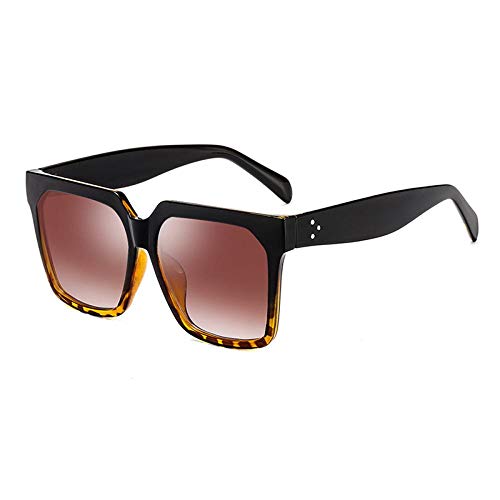 Gafas de Sol Sunglasses Gafas De Sol Extragrandes Mujeres Gafas De Sol Gradiente Cuadradas Hombres Gafas De Sol Rosadas Sol De Los Hombres Uv400 Blackleopard