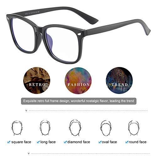 Gafas Luz Azul, Gafas Antifatiga, Gafas Anti-luz Azul, Blue Light Blocking Glasses, Gafas para Ordenador Gaming PC para Hombre Mujer