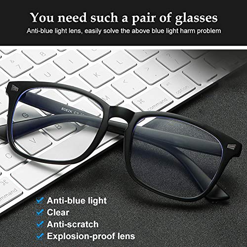 Gafas Luz Azul, Gafas Antifatiga, Gafas Anti-luz Azul, Blue Light Blocking Glasses, Gafas para Ordenador Gaming PC para Hombre Mujer