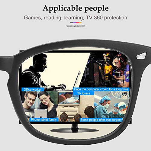 Gafas Luz Azul, Gafas Antifatiga, Gafas Anti-luz Azul, Blue Light Blocking Glasses, Gafas para Ordenador Gaming PC para Hombre Mujer