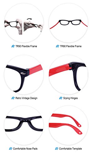 Gafas Ordenador Bebé Niños y Niñas (2-6 años) Lentes Anti-Luz Azul Anti-radiación Antireflejos Anti-fatigué Anti-UV Goma Flexible y Fundas