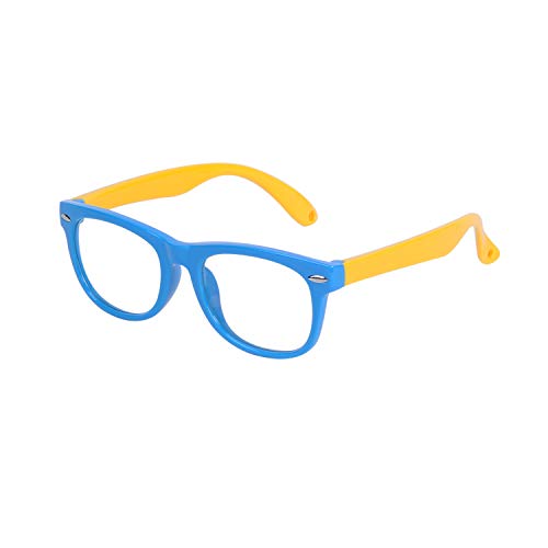 Gafas Ordenador Bebé Niños y Niñas (2-6 años) Lentes Anti-Luz Azul Anti-radiación Antireflejos Anti-fatigué Anti-UV Goma Flexible y Fundas