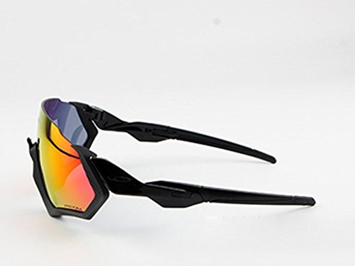Gafas Polarizadas Deporte Bici Anti UV400 Gafas para Correr Running Antivaho con 3 Lentes Intercambiables Adaptadas También A Ciclismo Bicicleta De Montaña MTB,Black