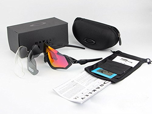 Gafas Polarizadas Deporte Bici Anti UV400 Gafas para Correr Running Antivaho con 3 Lentes Intercambiables Adaptadas También A Ciclismo Bicicleta De Montaña MTB,Black