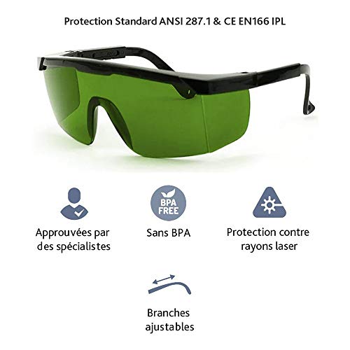 Gafas protectoras Gafas para dispositivo de depilación IPL Sistema de depilación permanente Gafas para cara Cuerpo Bikini Underarms Uso en el hogar