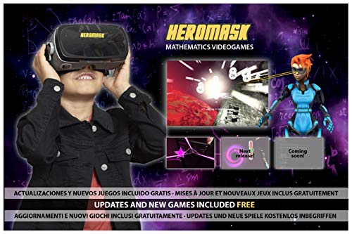 Gafas VR + Juegos. Aprender Matematicas niños [sumar y restar calculo mental...] Gafas 3D realidad virtual [Regalo Original] Juguetes Comunion - Navidad. Regalos para niños y niñas 5 6 7...12 años
