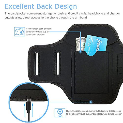 Galaxy S20+ S10+ S9+ S8+ Brazalete, JEMACHE Gimnasio Correr Ejercicio Banda de Brazo para Samsung Galaxy S20 Plus/S10 Plus/S9 Plus/S8 Plus con Clave Titular (Negro)