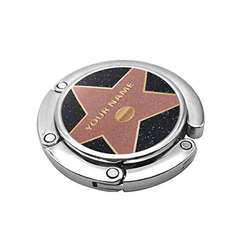 Gancho Plegable para Bolso, Creativo de acera, Actor Famoso, Estrella, Paseo de Hollywood, fama, gráfico Abstracto en Blanco sobre Granito en el bulevar