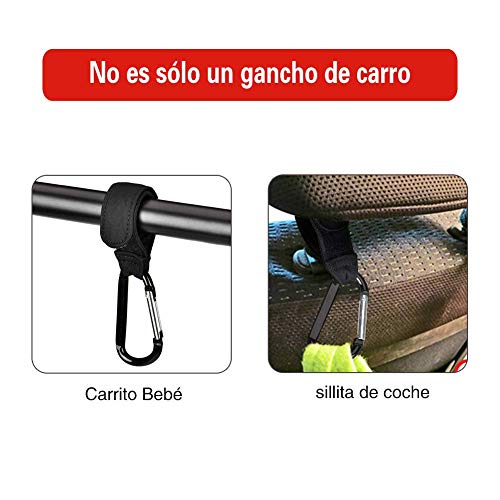 Ganchos Carrito Bebé,Ganchos Multiusos,2pcs Ganchos para Cochecito,Engancha las Bolsas de la Compra,Mochilla,Bolso o cambiador en el manillar,Ajuste Universal para Cochecito o Silla de Ruedas