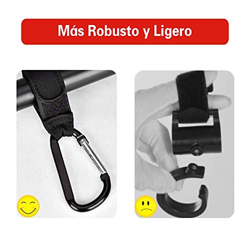 Ganchos Carrito Bebé,Ganchos Multiusos,2pcs Ganchos para Cochecito,Engancha las Bolsas de la Compra,Mochilla,Bolso o cambiador en el manillar,Ajuste Universal para Cochecito o Silla de Ruedas