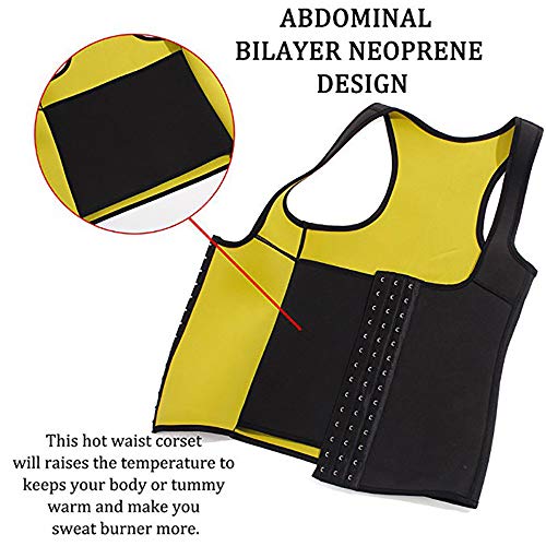 Garing Chaleco Neopreno Sauna, Faja Adelgazante Mujer, Mujer Corsé Chaleco de Sudor Pérdida de Peso Cuerpo Ajustable Shaper Workout Tank Tops