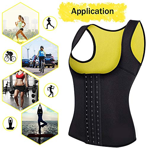 Garing Chaleco Neopreno Sauna, Faja Adelgazante Mujer, Mujer Corsé Chaleco de Sudor Pérdida de Peso Cuerpo Ajustable Shaper Workout Tank Tops