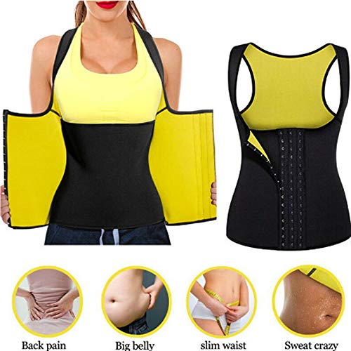 Garing Chaleco Neopreno Sauna, Faja Adelgazante Mujer, Mujer Corsé Chaleco de Sudor Pérdida de Peso Cuerpo Ajustable Shaper Workout Tank Tops