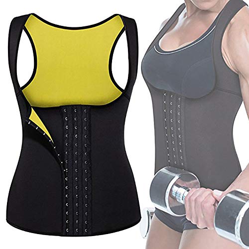 Garing Chaleco Neopreno Sauna, Faja Adelgazante Mujer, Mujer Corsé Chaleco de Sudor Pérdida de Peso Cuerpo Ajustable Shaper Workout Tank Tops