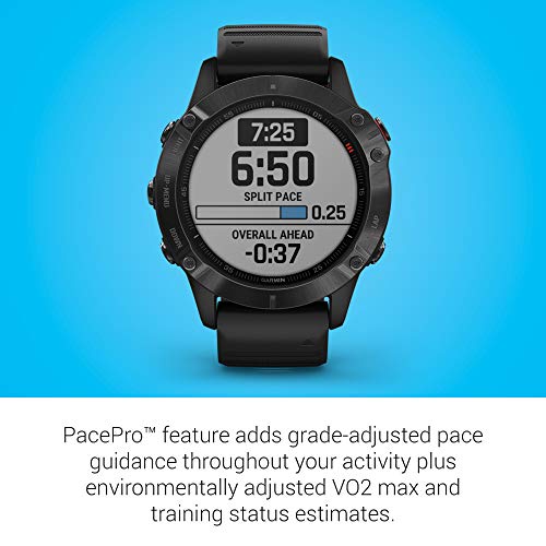 Garmin fēnix ​​6 PRO - Reloj GPS multideporte con mapas, música, frecuencia cardíaca y sensores, Negro con correa negra