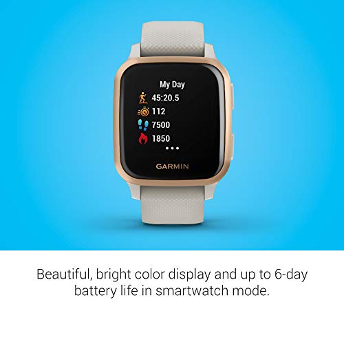 Garmin Venu Sq Music, Reloj Inteligente con GPS - Beige y Rosa Dorado