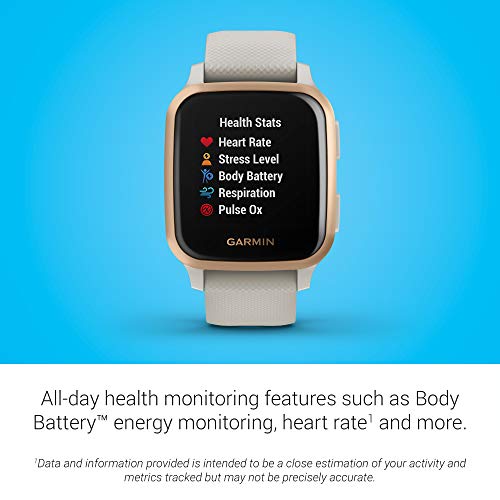 Garmin Venu Sq Music, Reloj Inteligente con GPS - Beige y Rosa Dorado