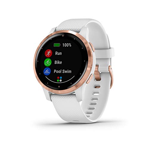 Garmin vívoactive 4S - Reloj inteligente con GPS y funciones de control de la salud durante todo el día, color blanco y rose gold