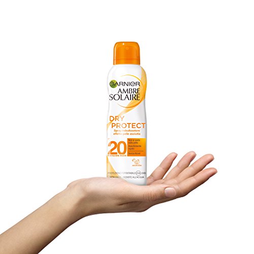 Garnier Ambre Solaire - Crema de protección solar Dry Protect - Spray pulverizador protector efecto piel seca