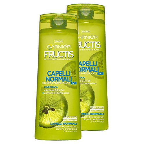 Garnier Fructis Champú Cabello Normal 2 in1 Vitamine con B3 y B6, sin siliconi y sin parabeni, sin parabeni, 250 ml – 3 Packs of 2 Units
