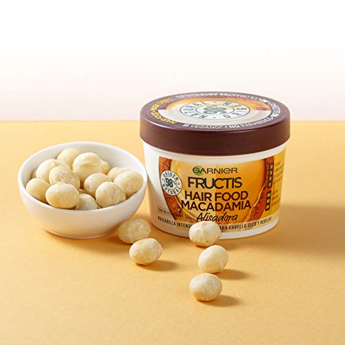 Garnier Fructis Hair Food Mascarilla de Macadamia Alisadora para Pelo Seco o Rebelde - 390 ml