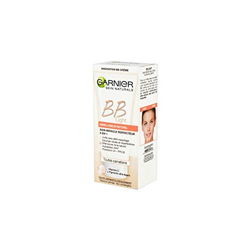 Garnier Skin Naturals - BB Cream Light, Maquillaje creama (potenciador natural 5-en-1), 50 ml