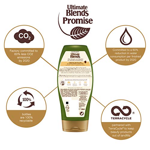 Garnier ultimate blends aceite de oliva seco cabello acondicionador, 360 ml, pack de 6
