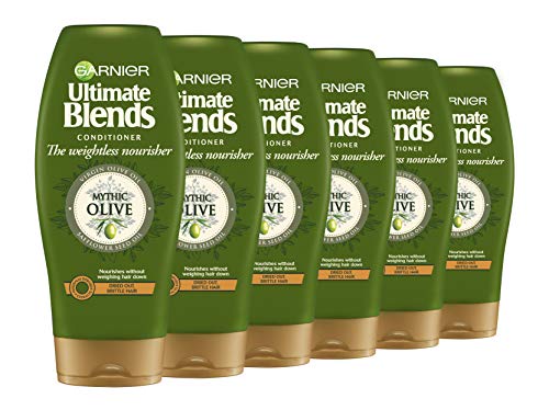 Garnier ultimate blends aceite de oliva seco cabello acondicionador, 360 ml, pack de 6