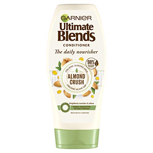 Garnier Ultimate Blends Acondicionador | Almendra Crush con leche de almendras y savia de agave nutrición diaria para cabello normal | 360 ml