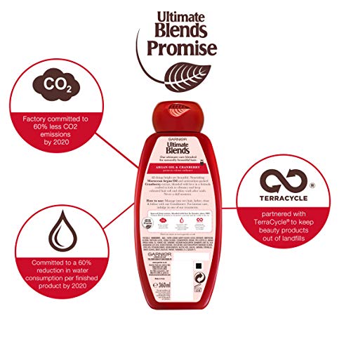 Garnier ultimate blends Argán Aceite de pelo champú, 360 ml, pack de 6