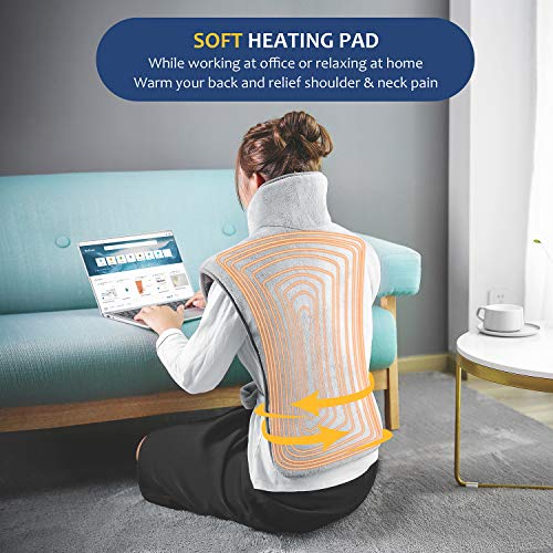 Gasky Almohadilla Electrica Espalda y Cuello con 6 Niveles de Temperatura, Manta Electrica Espalda para Cuerpo Cálido y Relajado, Anti-Sobrecalentamiento, Auto-Apagado, Lavable, 60 x 85 cm
