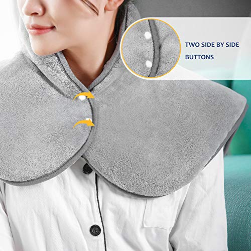 Gasky Almohadilla Electrica Espalda y Cuello con 6 Niveles de Temperatura, Manta Electrica Espalda para Cuerpo Cálido y Relajado, Anti-Sobrecalentamiento, Auto-Apagado, Lavable, 60 x 85 cm