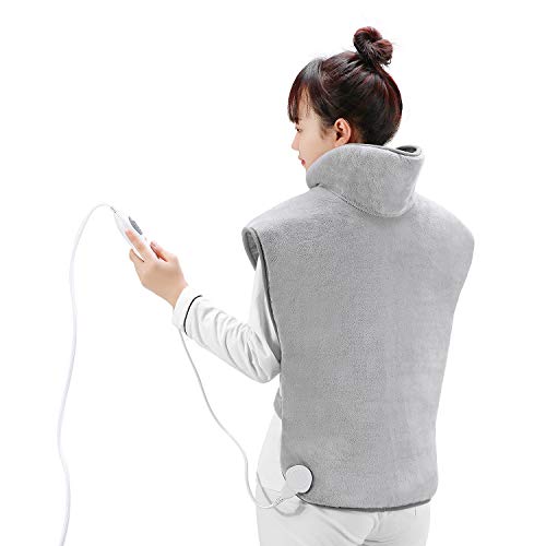 Gasky Almohadilla Electrica Espalda y Cuello con 6 Niveles de Temperatura, Manta Electrica Espalda para Cuerpo Cálido y Relajado, Anti-Sobrecalentamiento, Auto-Apagado, Lavable, 60 x 85 cm