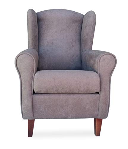 Gasten a gusto Sillón Butaca Orejera- Tela Anti-Manchas (Acualine), tamaño reducido para salón o Dormitorio. (Medidas : 103 * 74 * 78 cm.) para Ver la TV, Leer o Lactancia.… Gris Marengo